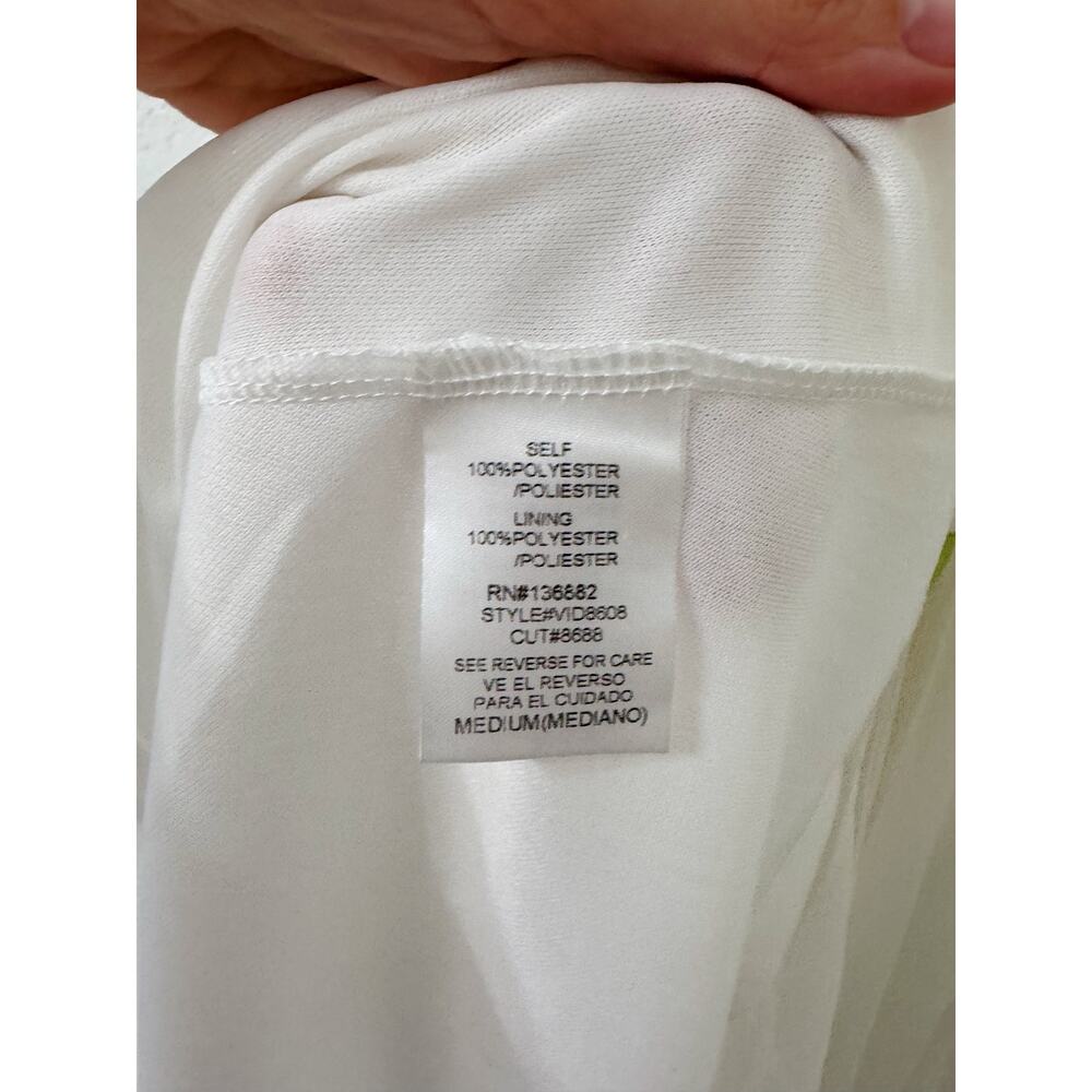 Windsor White Tulle Plunge Maxi Dress Open Back Formal Prom Bridal NWT Small - Picture 5 of 5